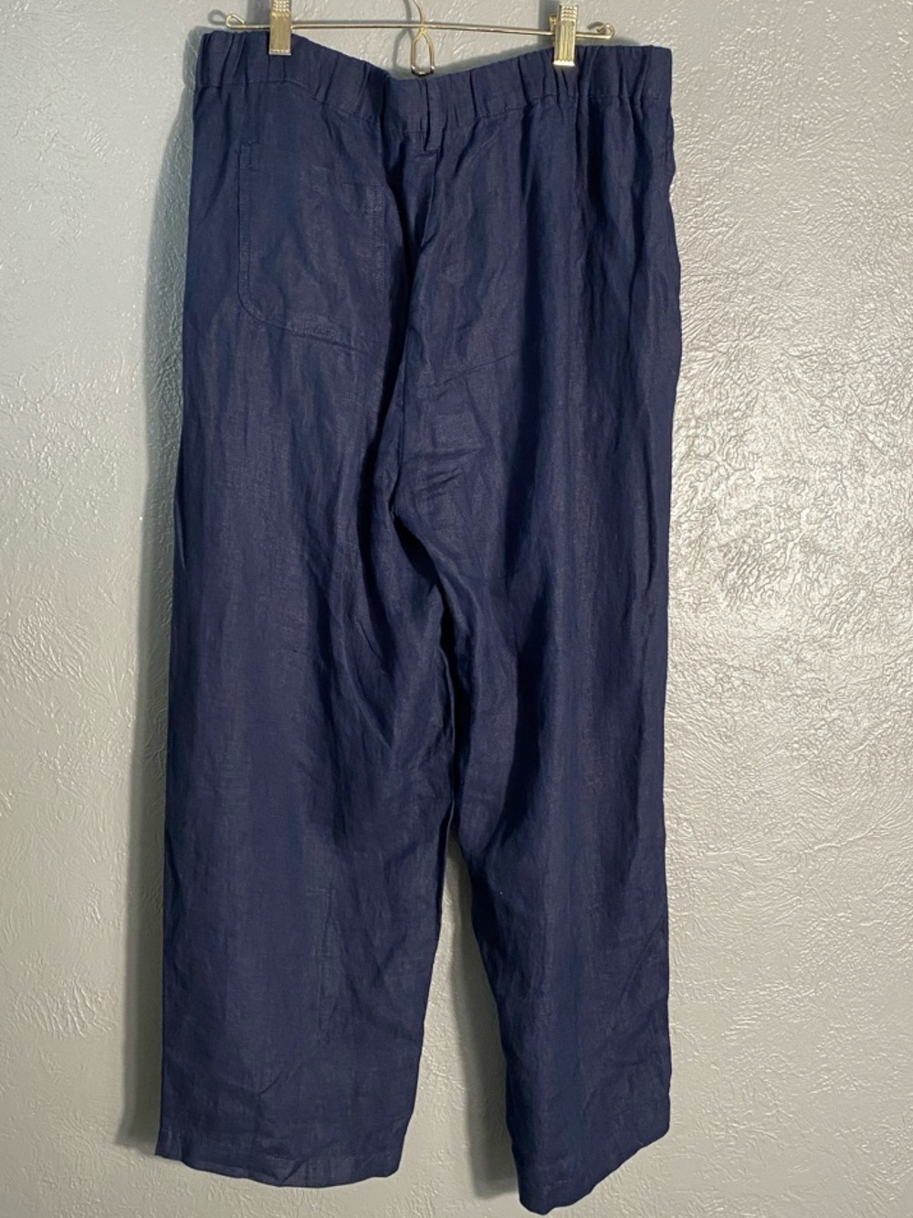 Quince 100% European Linen Wide Leg Pants Deep Navy Pull On Large - Picture 5 of 7